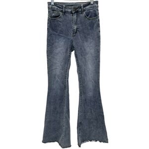 Shein Womens Small Size 4 Flare Jeans Raw Hem 25in Waist